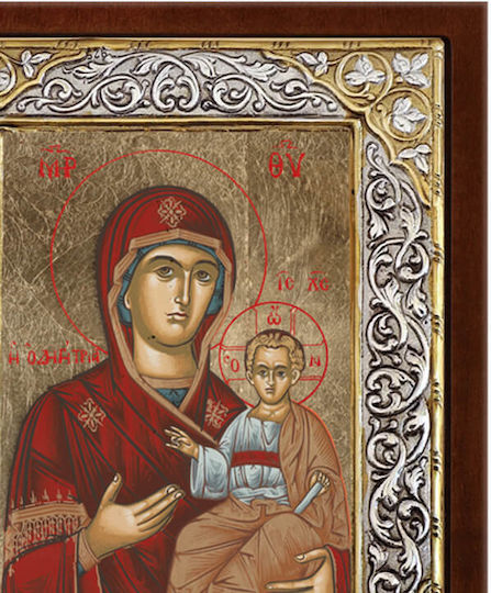 SilverBrand.gr Heiligenikone Maria Himmelskönigin Silber 26x20cm