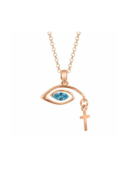 Amor Amor Necklace Eye from Pink Gold Plated Silver