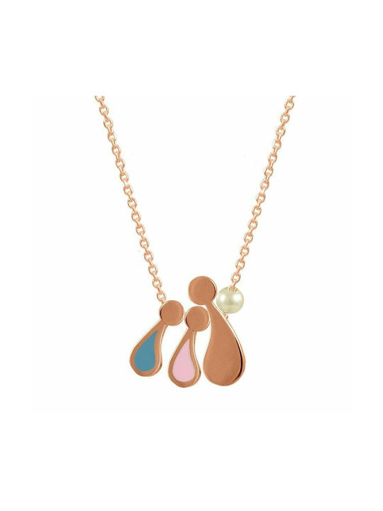 Amor Amor Necklace Family from Rose Gold Plated Silver