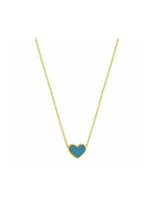 Amor Amor Necklace with design Heart from Gold Plated Silver