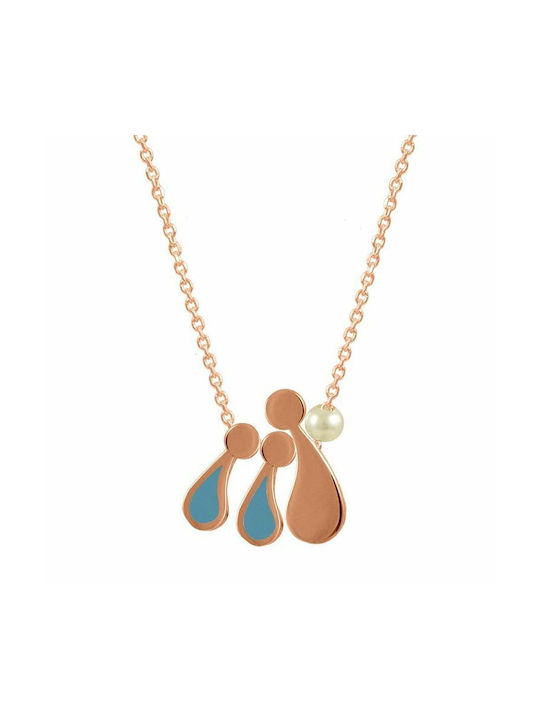 Amor Amor Necklace Family from Pink Gold Plated Silver