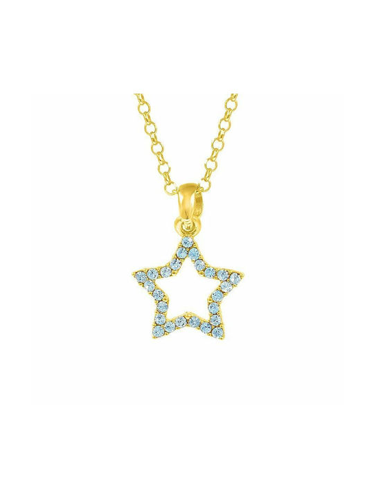 Amor Amor Necklace with design Star from Gold Plated Silver