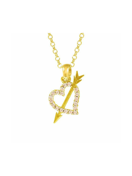 Amor Amor Necklace with design Heart from Gold Plated Silver