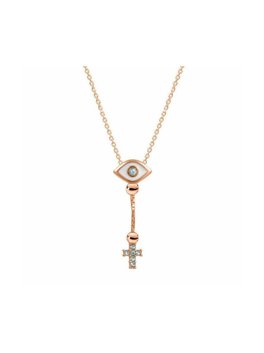 Amor Amor Necklace Eye from Pink Gold Plated Silver