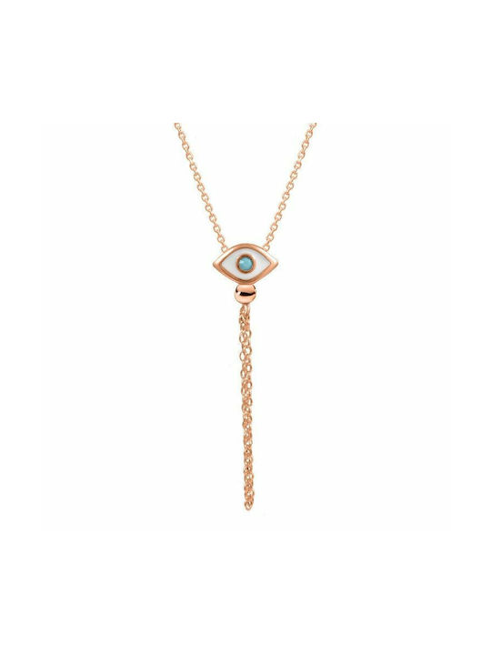 Amor Amor Necklace Eye from Pink Gold Plated Silver