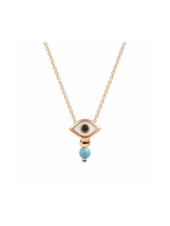 Amor Amor Necklace Eye from Pink Gold Plated Silver