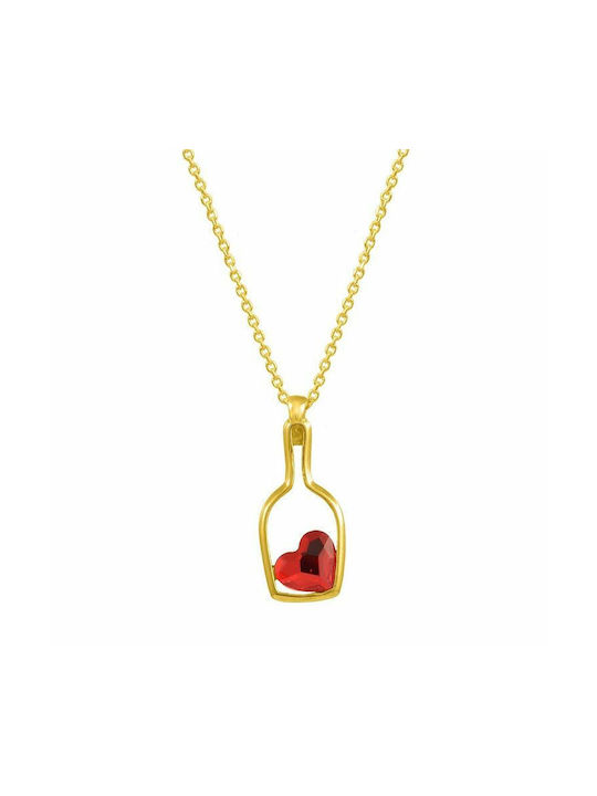 Amor Amor Necklace with design Heart from Gold Plated Silver