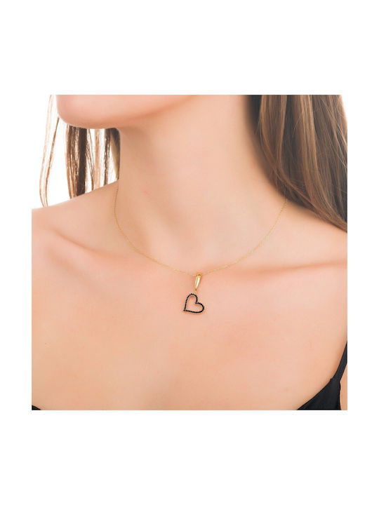 Verorama Necklace with design Heart Gold Plated