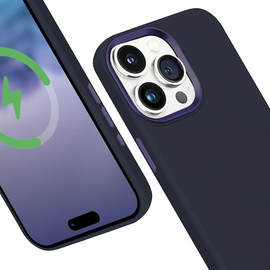 Crong Back Cover Silicone Magnetic Navy Blue (iPhone 15 Pro Max)