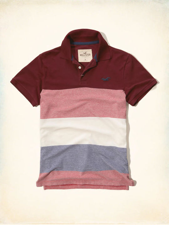 Hollister Men's Short Sleeve Blouse Polo Burgundy