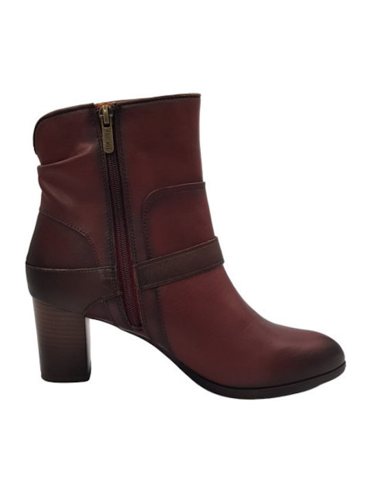 Pikolinos Women's Leather Boots Burgundy