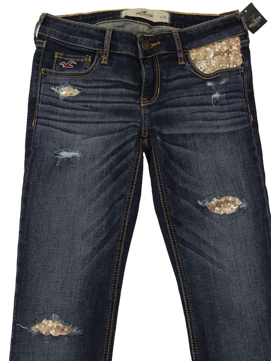 Hollister Femei Tesatura Pantaloni cu Croială Skinny Albastru