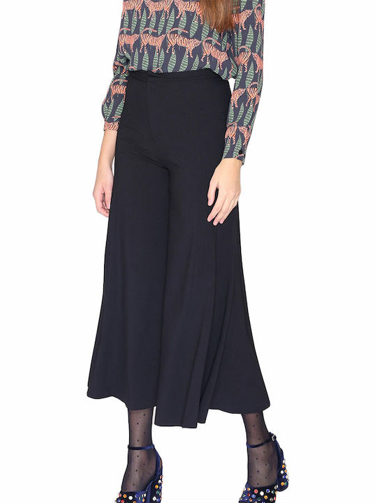 Pepaloves Women's High-waisted Fabric Trousers Bell black