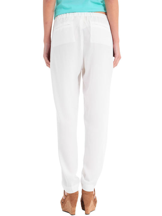 Silvian Heach Women's Fabric Trousers with Elastic White