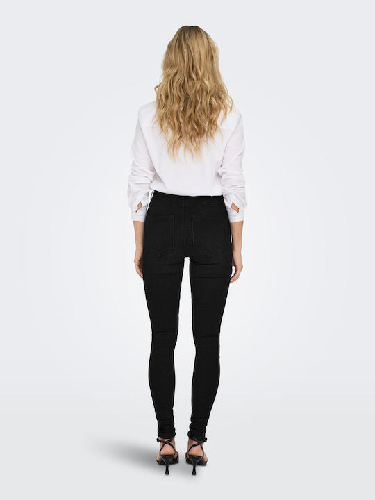 Hw Hoch tailliert Damenjeans in Enger Passform Black