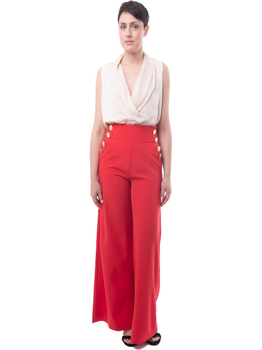 Women's Fabric Trousers Red