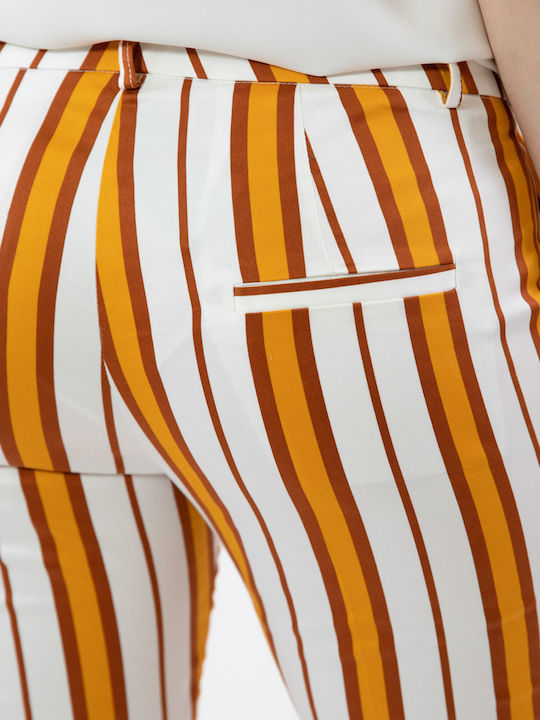 Pants Дамско Текстил Панталон На райета Brown