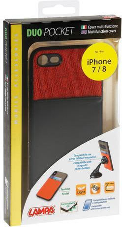 Lampa Duo Pocket Silver Line Back Cover Σιλικόνης Μαγνητικό Μαύρο (iPhone SE 2022/2020)