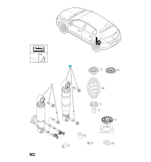 Opel Σετ Αμορτισέρ Πίσω 4τμχ για Mini Cabrio