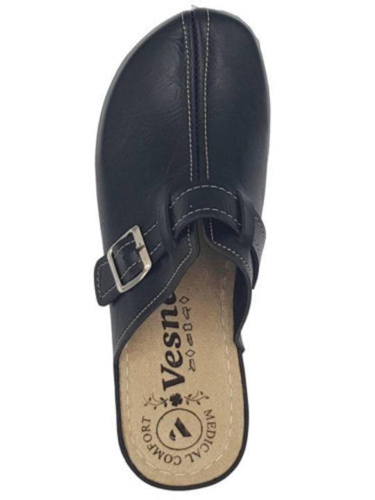 Vesna Damen Leder Anatomisch Clogs Schwarz