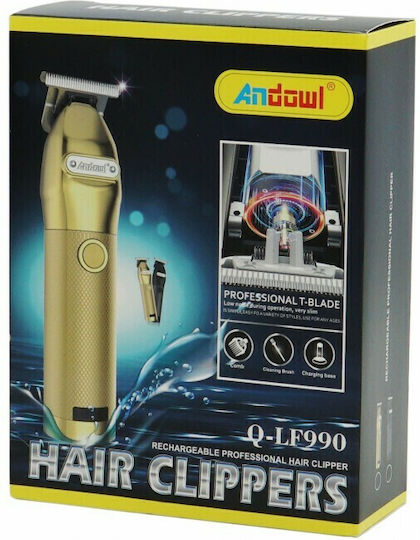 Andowl Professional Rechargeable Hair Clipper Gold Q-LF990