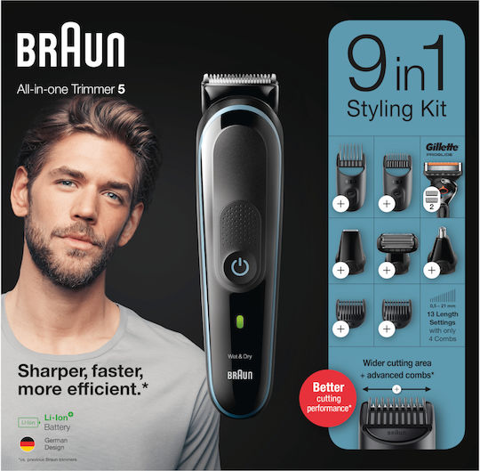 Braun All-in-one Trimmer 5 Wiederaufladbar Haarschneidemaschine Braun MGK5380