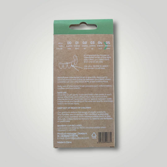 BeMyFlower Bamboo Interdentalbürsten 0.8mm Grün 8Stück