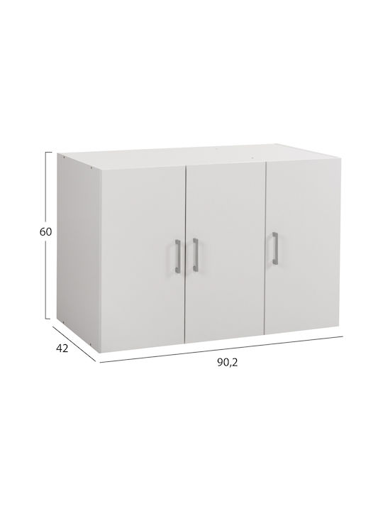 HomeMarkt Alivia Rectangular Loft Closet from Chipboard in White Color 90.2x40x6cm HM351.05