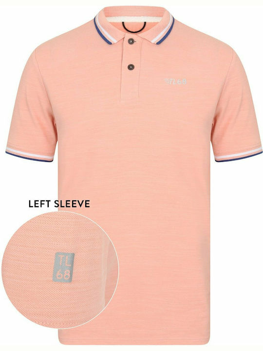 Tokyo Laundry Men's Short Sleeve Blouse Polo Coral Cloud