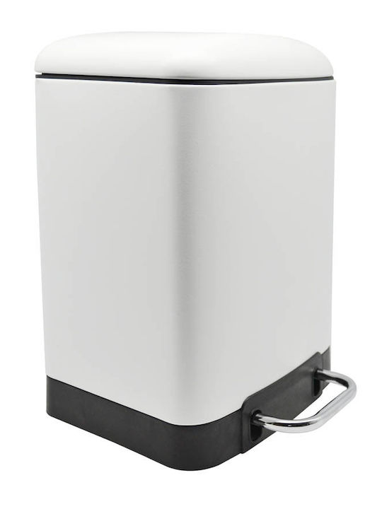Ankor Inox Καλαθάκι Μπάνιου Soft Close 6lt Ασημί