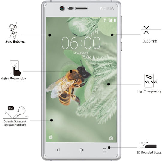 Eiger Glass 3D 0.33mm Full Face Tempered Glass (Nokia 3 - EIGER)