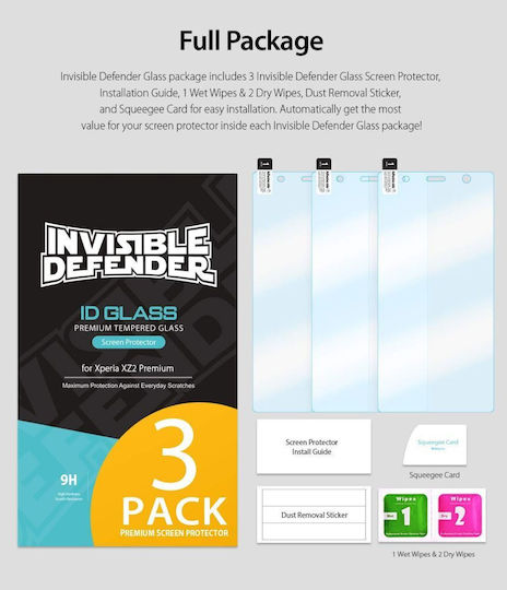 Ringke 2.5D 0.33mm Tempered Glass 3τμχ (Sony Xperia Xz2 Premium)