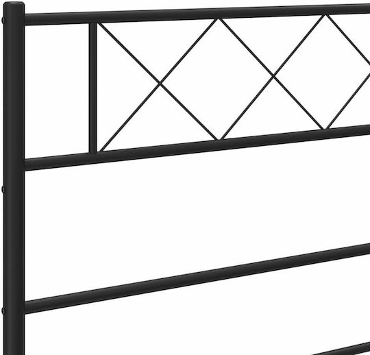 vidaXL Κεφαλάρι Κρεβατιού Μεταλλικό Μαύρο 166x90cm