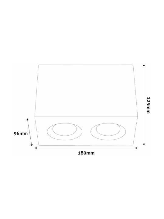 Avide Double Spot with Socket GU10 in White Color