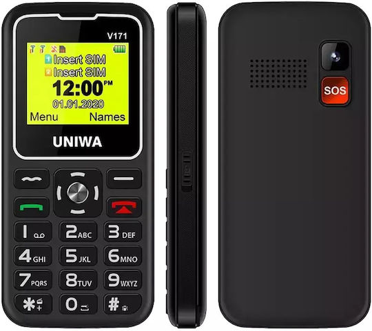 Dual SIM Mobile with Large Buttons Black