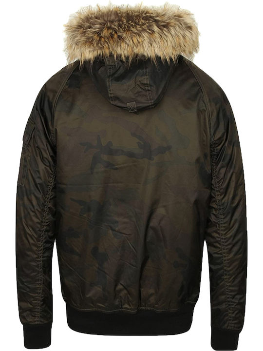 Dissident Men's Winter Bomber Jacket Camo Khaki