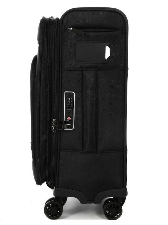 Airtex Paris Βαλίτσα Ταξιδίου Καμπίνας Μαυρο με 4 Ρόδες Ύψους 55εκ.