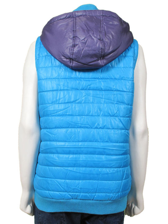 Hummel Women's Short Puffer Jacket for Winter Blue