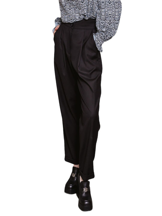 Collectiva Noir Women's Fabric Trousers Black