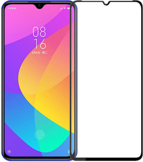 9η 5D 0.3mm Full Face Tempered Glass Black (Mi 9 Lite)