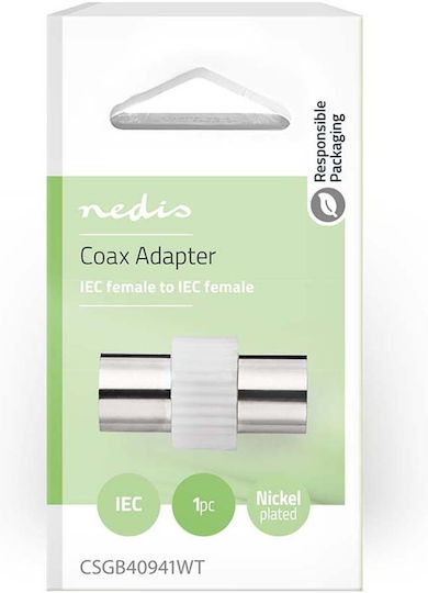 Nedis Konverter Koaxial weiblich zu Koaxial weiblich Weiß 1Stück CSGB40941WT