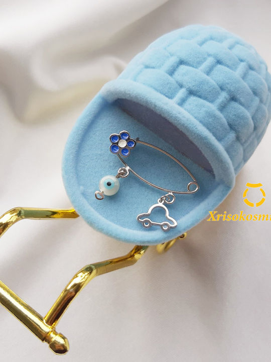 Xrisokosmima Kinder Sicherheitsnadel aus Weißgold 9K