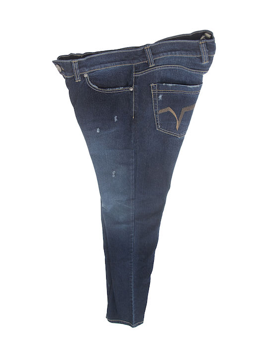 Men's Jeans Pants Elastic Blue