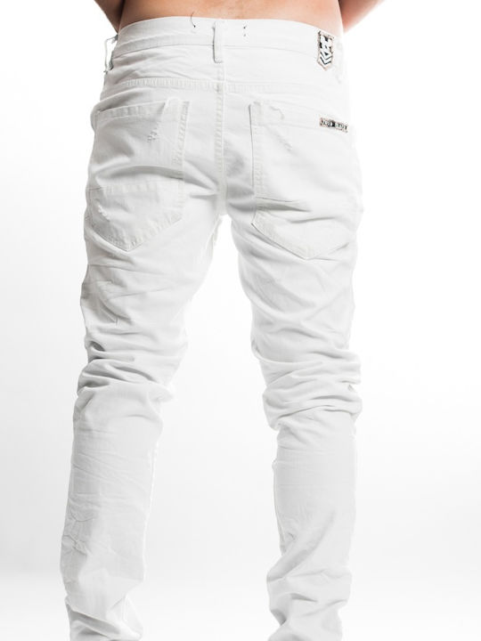 Men's Jeans Pants with Slim Fit White