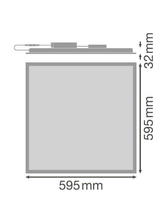 Ledvance 600 Recessed LED Panel 33W with Natural White Light 4000K