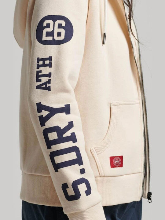 College Women's Sweatshirt Hooded Light Beige