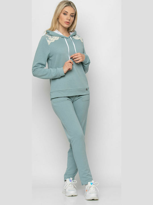 Women's Sweatshirt Hooded Mint