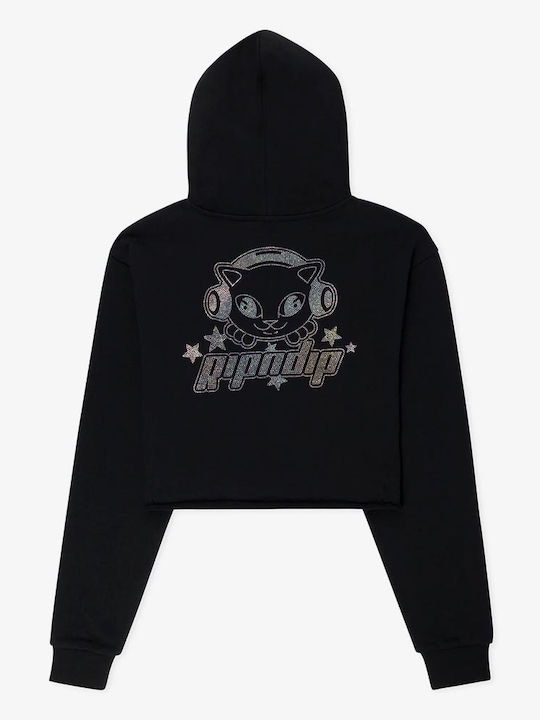 Изрязан Дамски Суитшърт Худи Black.