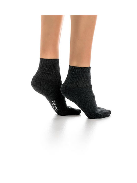 Inizio Women's Solid Color Socks Gray