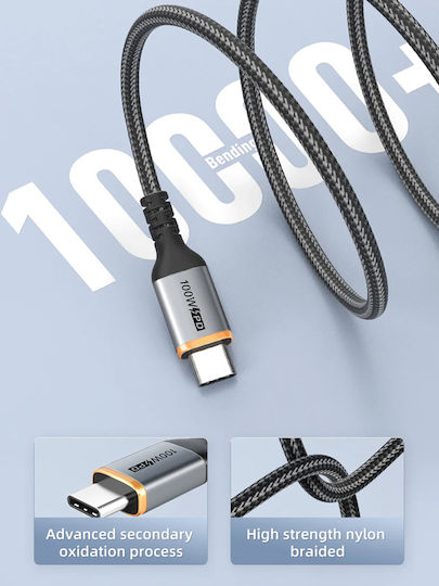 Cabletime Ct-cm100 Braided USB 2.0 Cable USB-C Male - USB-C 100W PD Black 2m CT-CM100-AG2